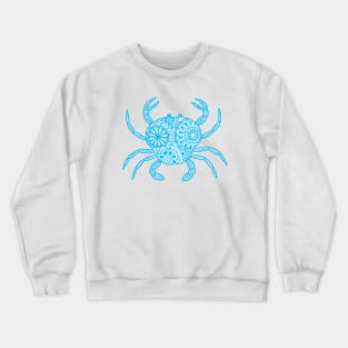 Mandala Crab (light blue and white) Crewneck Sweatshirt